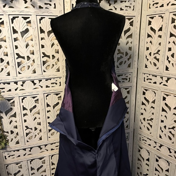 NIGHT SCENE ELEGANT NAVY BLUE 2pc DRESS & JACKET WITH BEADING FORMAL DRESS - Picture 11 of 15